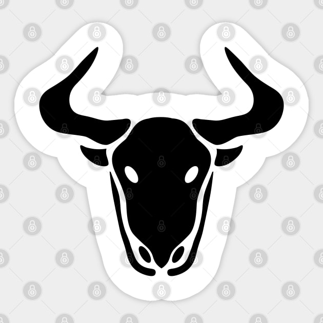 Minimalist Taurus Bull Sticker by Wayne Brant Images